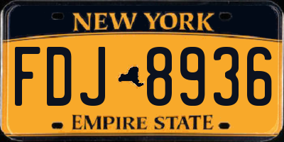 NY license plate FDJ8936
