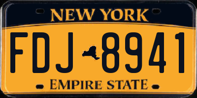 NY license plate FDJ8941