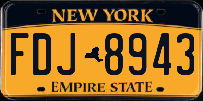 NY license plate FDJ8943