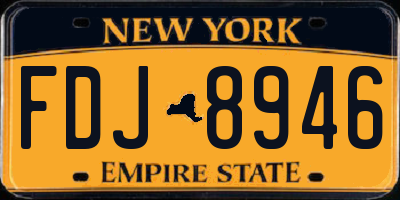 NY license plate FDJ8946