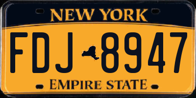 NY license plate FDJ8947
