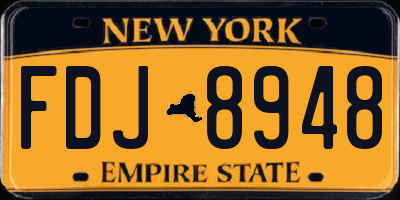 NY license plate FDJ8948