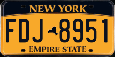 NY license plate FDJ8951