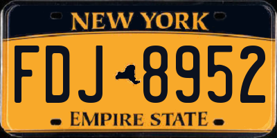 NY license plate FDJ8952