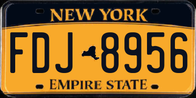 NY license plate FDJ8956