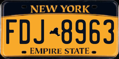 NY license plate FDJ8963
