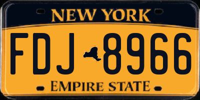NY license plate FDJ8966