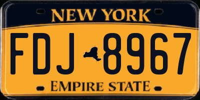 NY license plate FDJ8967