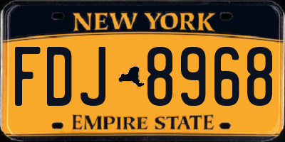 NY license plate FDJ8968