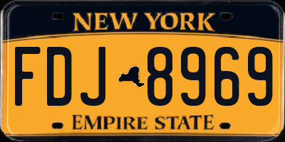 NY license plate FDJ8969