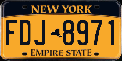 NY license plate FDJ8971