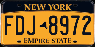 NY license plate FDJ8972