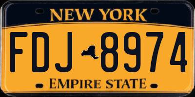 NY license plate FDJ8974