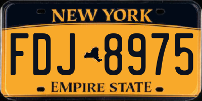 NY license plate FDJ8975