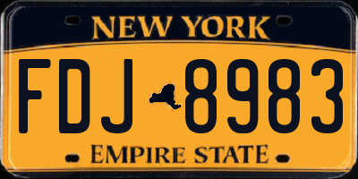 NY license plate FDJ8983