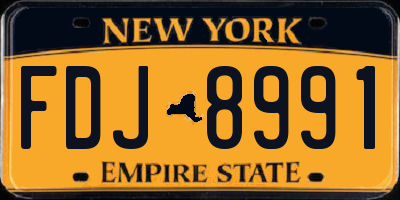 NY license plate FDJ8991