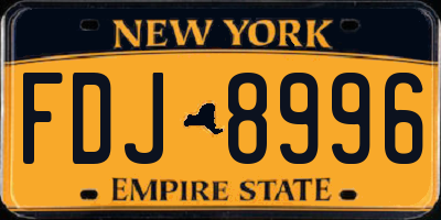 NY license plate FDJ8996