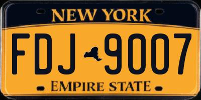 NY license plate FDJ9007