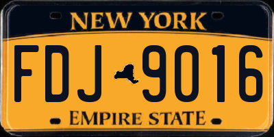 NY license plate FDJ9016