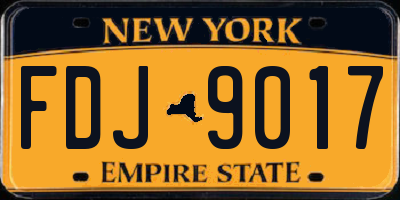NY license plate FDJ9017