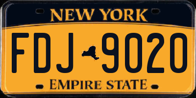 NY license plate FDJ9020