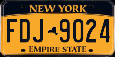 NY license plate FDJ9024