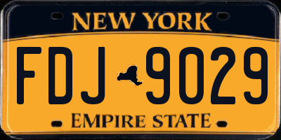 NY license plate FDJ9029