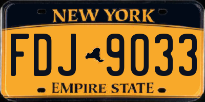 NY license plate FDJ9033