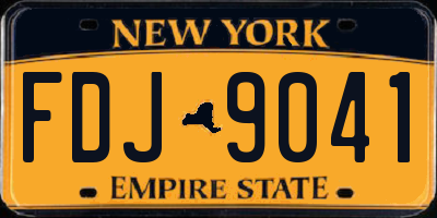 NY license plate FDJ9041