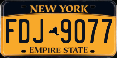 NY license plate FDJ9077