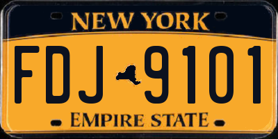 NY license plate FDJ9101