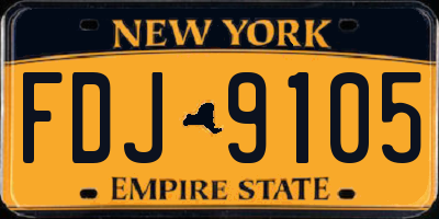 NY license plate FDJ9105