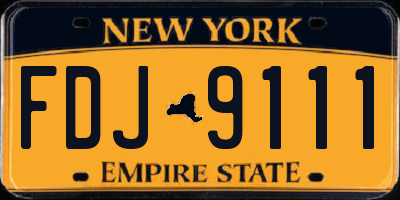 NY license plate FDJ9111
