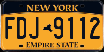 NY license plate FDJ9112