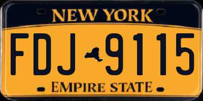 NY license plate FDJ9115