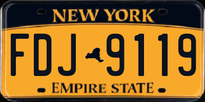 NY license plate FDJ9119