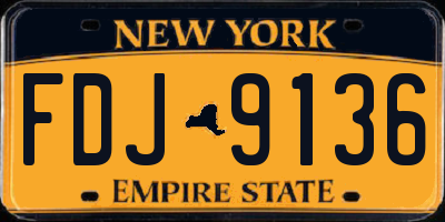NY license plate FDJ9136