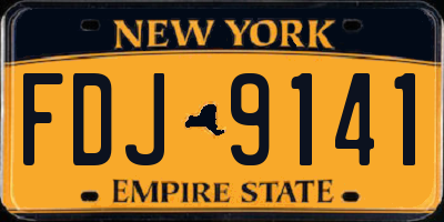 NY license plate FDJ9141