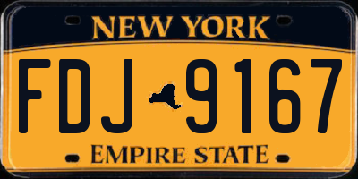 NY license plate FDJ9167