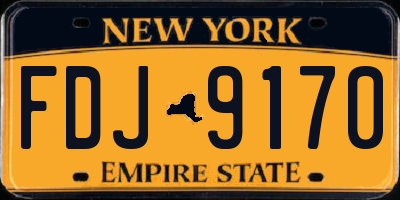NY license plate FDJ9170