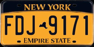 NY license plate FDJ9171