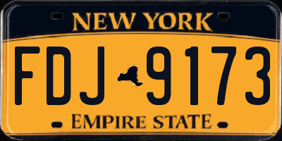 NY license plate FDJ9173