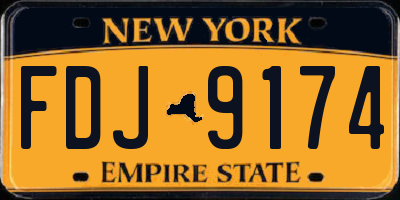 NY license plate FDJ9174