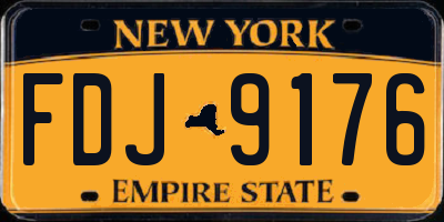 NY license plate FDJ9176