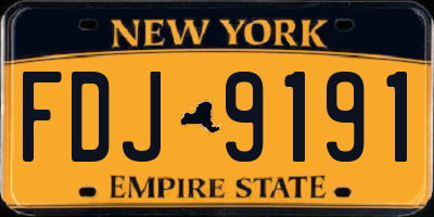 NY license plate FDJ9191