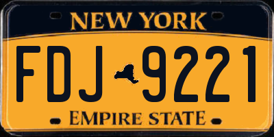 NY license plate FDJ9221