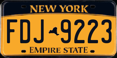 NY license plate FDJ9223