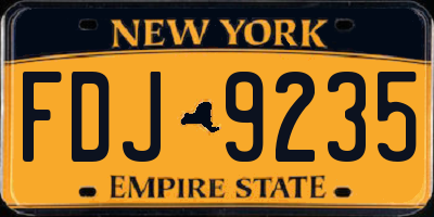 NY license plate FDJ9235