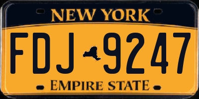 NY license plate FDJ9247