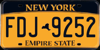 NY license plate FDJ9252